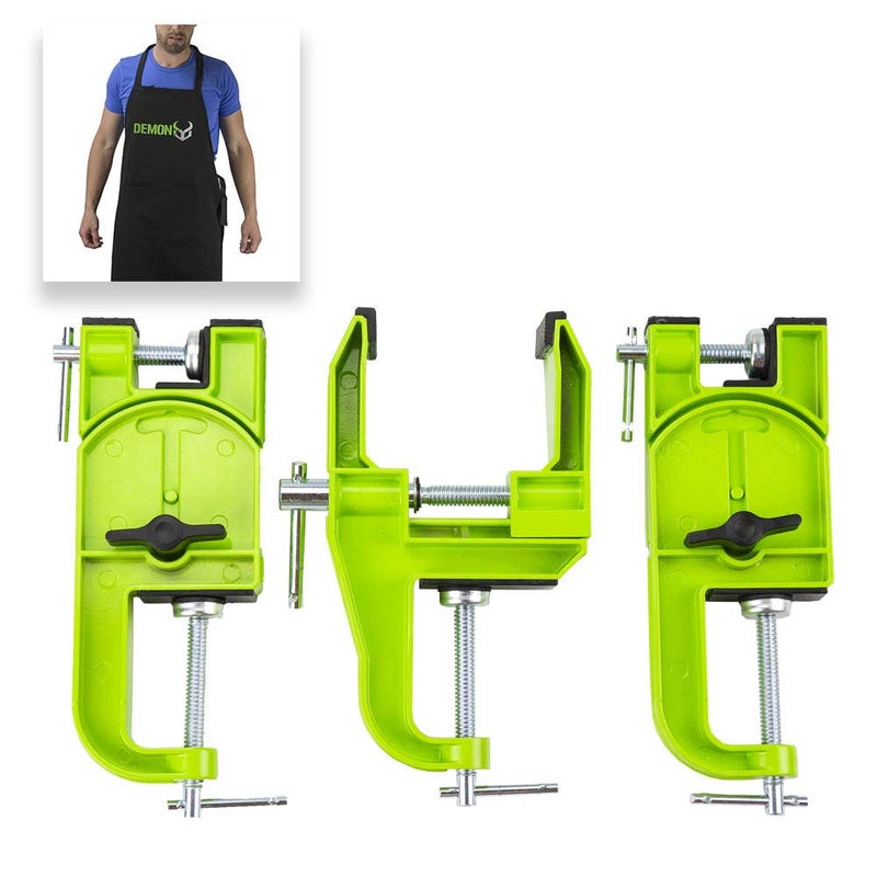 DEMON UNITED Muzzle Ski Vise -3 Vise Pcs- Quality Metal Construction- with Shop Apron & Ski Brake Retainers Combo Pack - Image 2